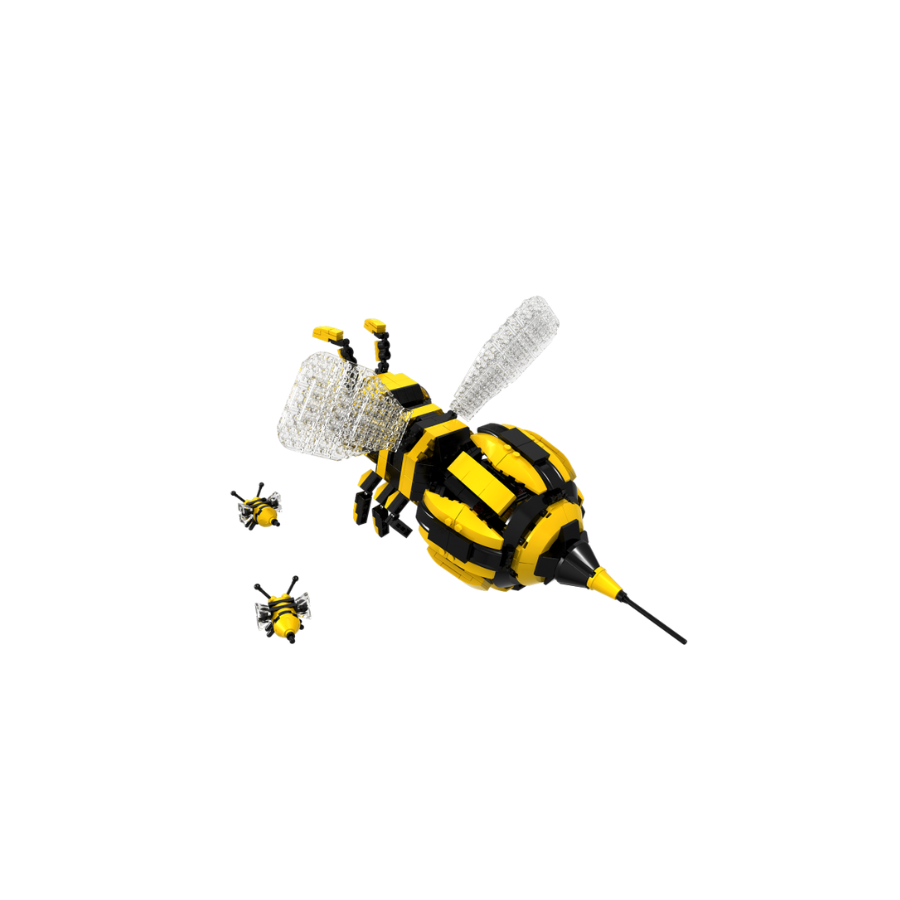 Vista lateral abelha-rainha