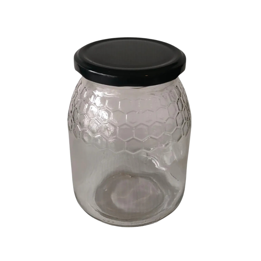 Vista frontal do Frasco de favos, 1kg/750ml TO77 Preto
