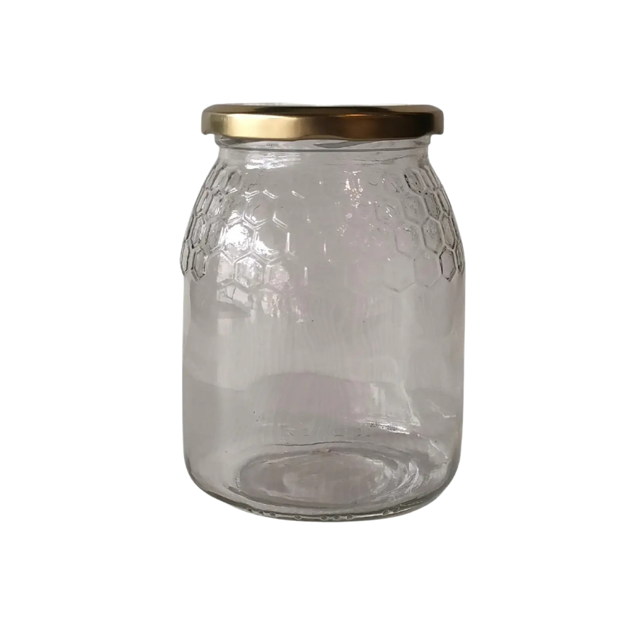 Vista frontal do Frasco de favos, 1kg/750ml TO77 Dourado