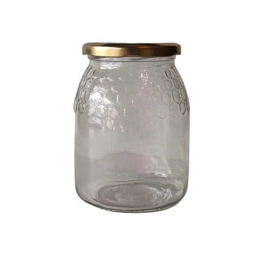 Vista frontal do Frasco de favos, 1kg/750ml TO77 Dourado