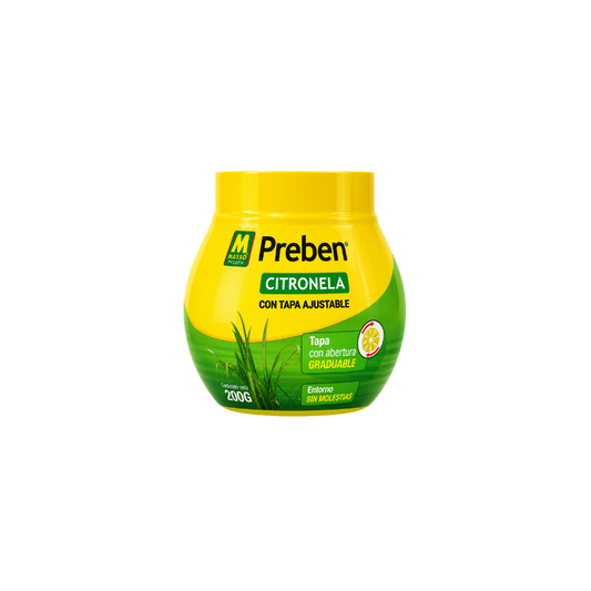 Vista frontal do Gel de Citronela com Tampa Ajustável PREBEN - 200g