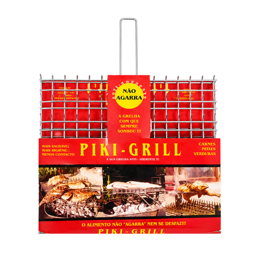 Vista frontal da Grelha PIKI-GRILL Antiaderente 35,5×31×2,5 cm