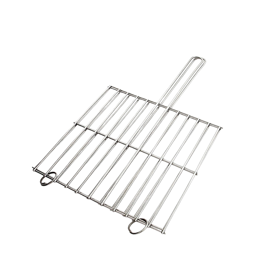 Vista lateral da Grelha para Churrasco em Aço Inoxidável 40 × 30 cm