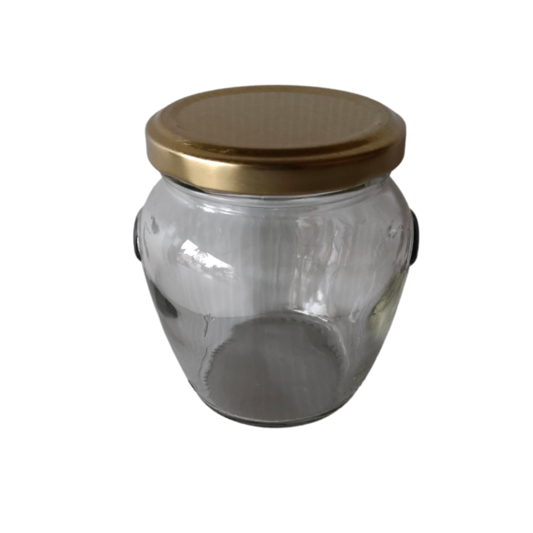 Pot en verre Orcio 1/4kg avec Capsule Doré 