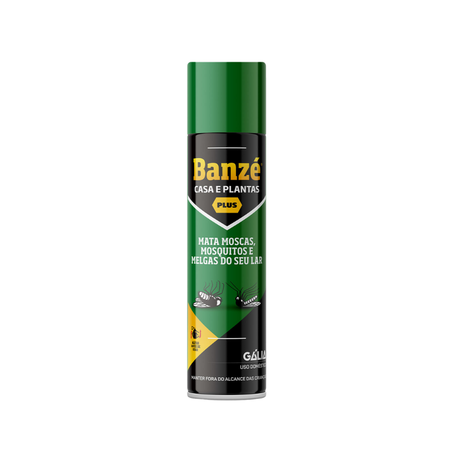 Vista frontal do Spray Inseticida Moscas, Mosquitos e Melgas BANZÉ - 400ml