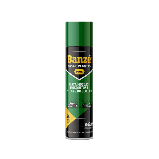 Vista frontal do Spray Inseticida Moscas, Mosquitos e Melgas BANZÉ - 400ml
