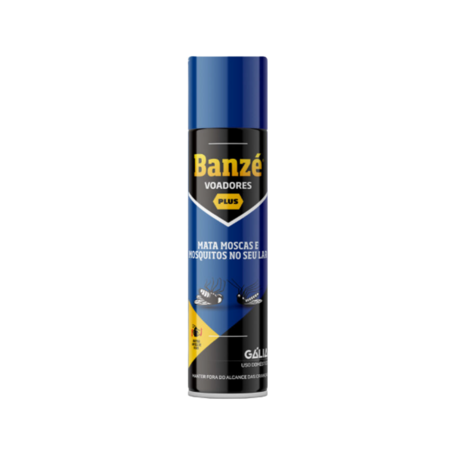 Vista frontal do Spray Inseticida Moscas e Mosquitos BANZÉ - 400ml