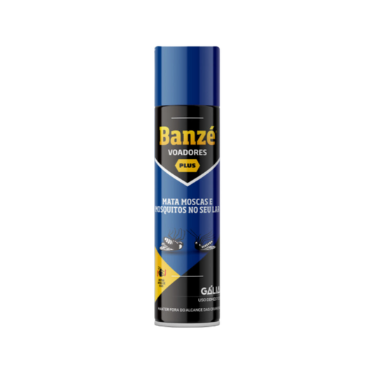 Vista frontal do Spray Inseticida Moscas e Mosquitos BANZÉ - 400ml