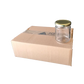 Caixa com 12 frascos de vidro liso, 1/4kg, 212ml, com tampa TO63 dourada