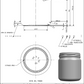Dimensões frasco liso JGS ½ kg