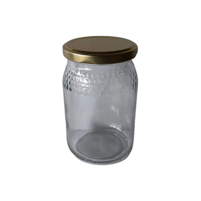 Frasco de favos 1/2kg, com tampa TO66 dourada incluída