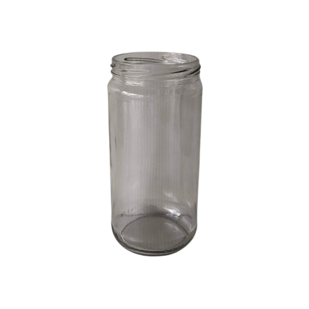 Frasco de vidro liso, 1kg