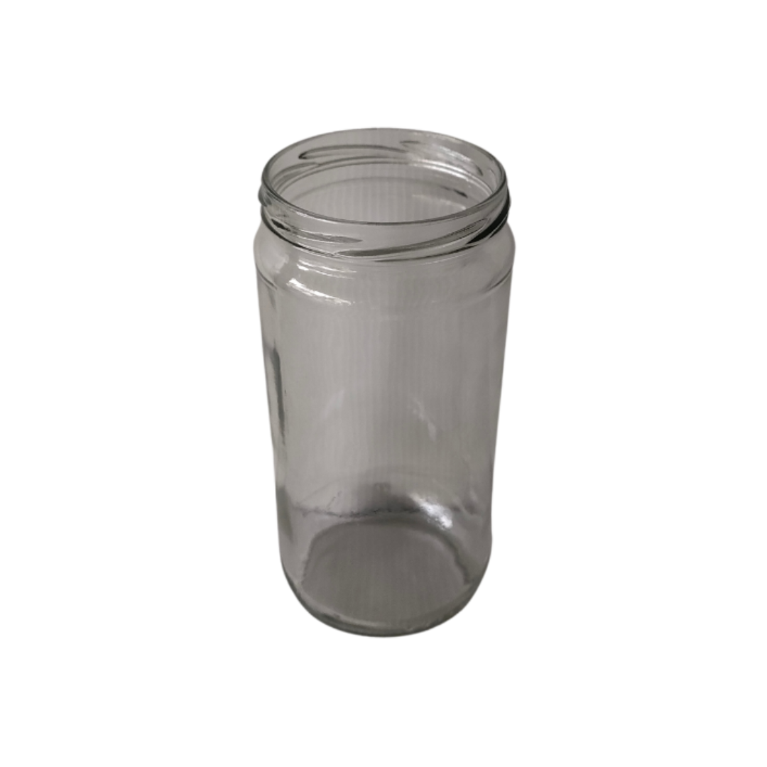 Frasco de vidro liso, 1kg