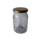 Frasco de vidro em favos, 1/2kg com TO66 dourada
