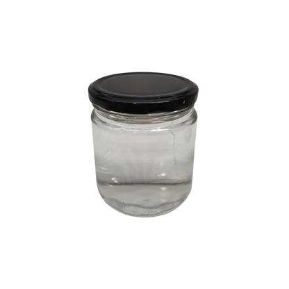 Frasco vidro liso, 1/2kg com TO77 preta