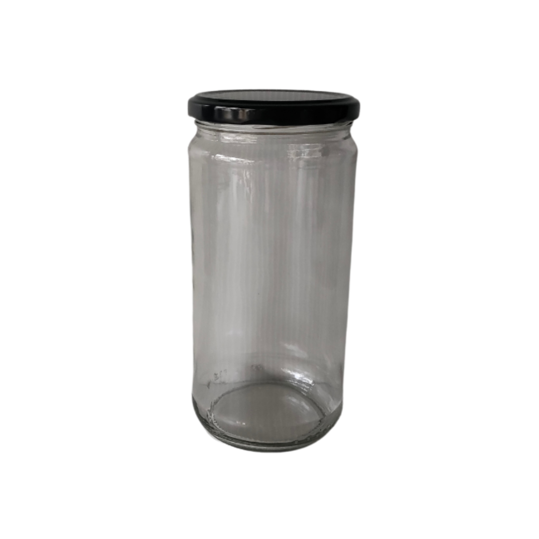 Frasco vidro liso 1kg com TO77 preta