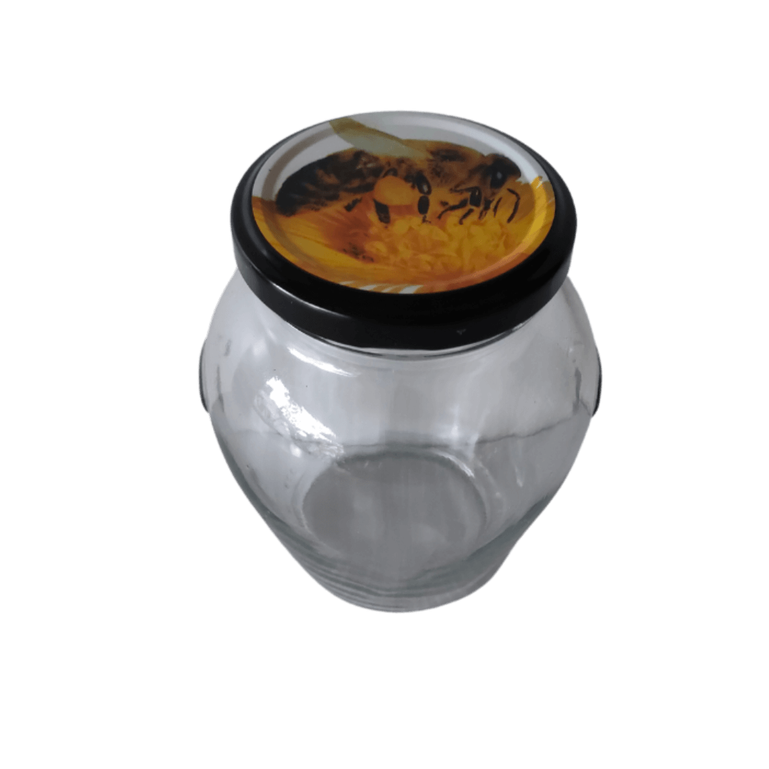 Frasco vidro orcio 370ml com tampa  to63 abelha