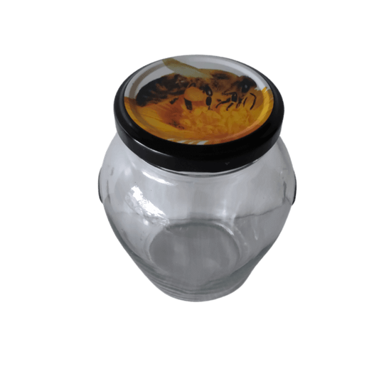 Frasco vidro orcio 370ml com tampa  to63 abelha