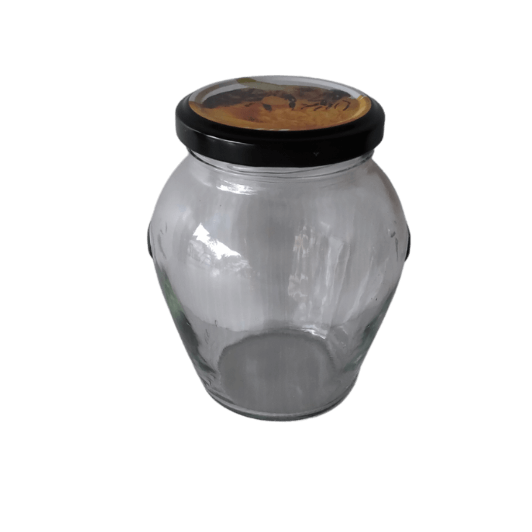 Frasco vidro orcio 370ml com tampa  to63 abelha 2