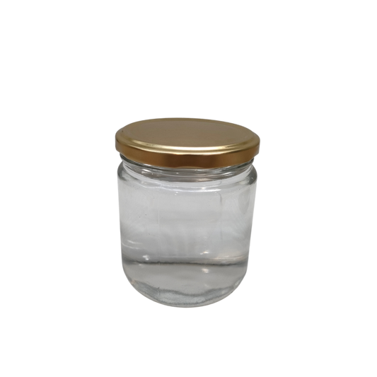 Frasco de vidro liso JGS ½ kg TO77 – dourada frontal