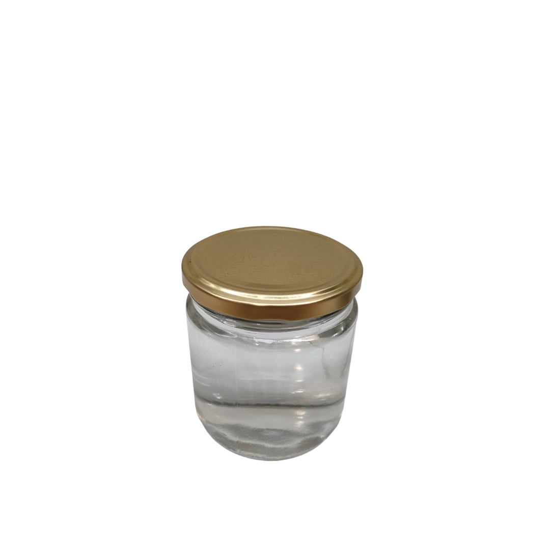 Frasco de vidro liso JGS ½ kg TO77 dourada
