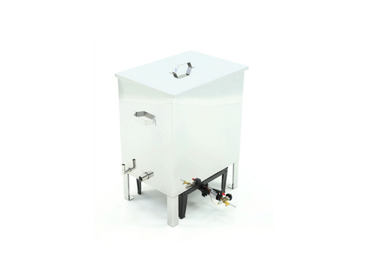 Vista lateral da Caldeira derreter Cera Retangular 200 L