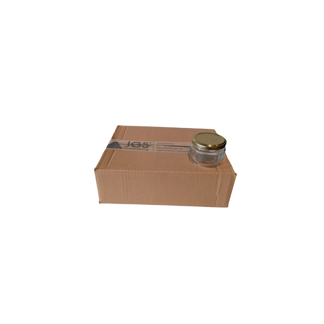 Caixa com 24 frascos natura, 138ml com tampa incluída TO66